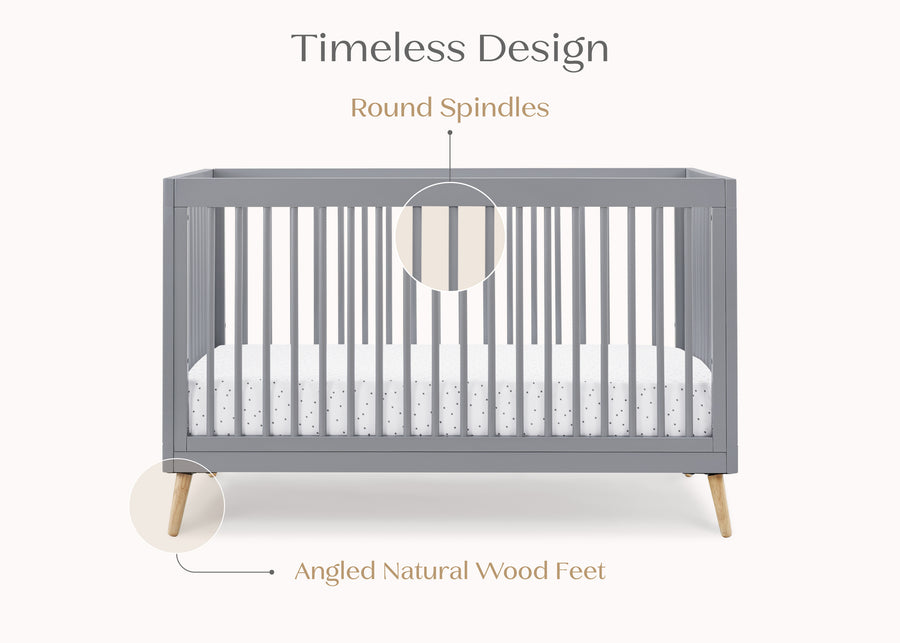 Grey with Natural (1359) 37-Jordan 4-in-1 Convertible Crib