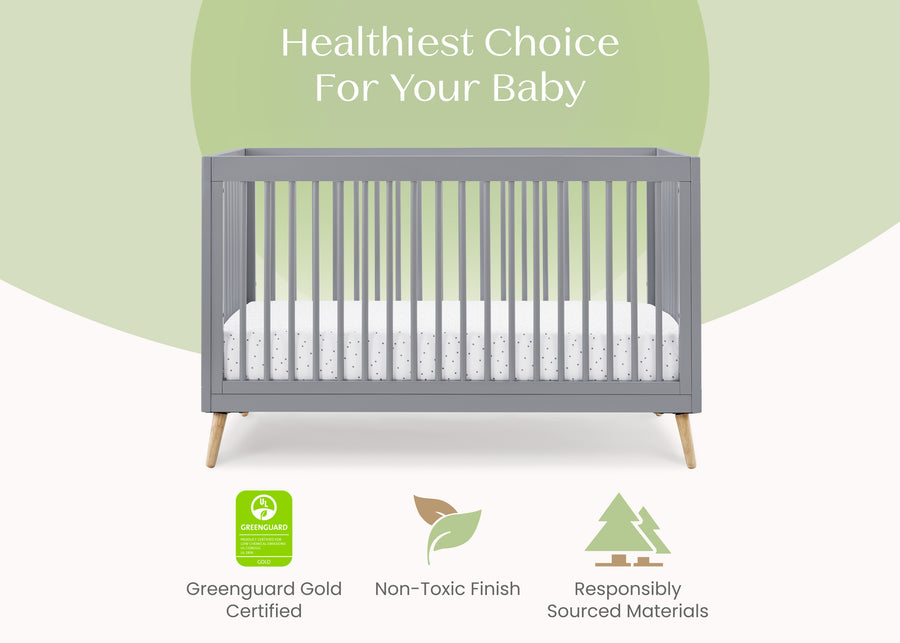 Grey with Natural (1359) 35-Jordan 4-in-1 Convertible Crib