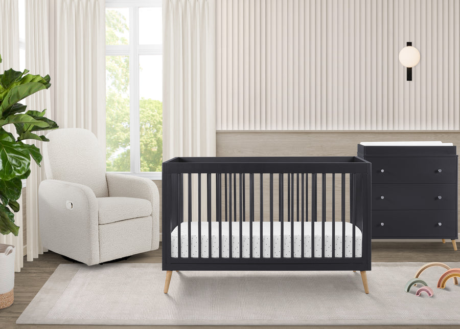 Midnight Grey with Natural (1372) 1-Jordan 4-in-1 Convertible Crib
