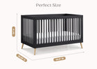 Midnight Grey with Natural (1372) 7-Jordan 4-in-1 Convertible Crib