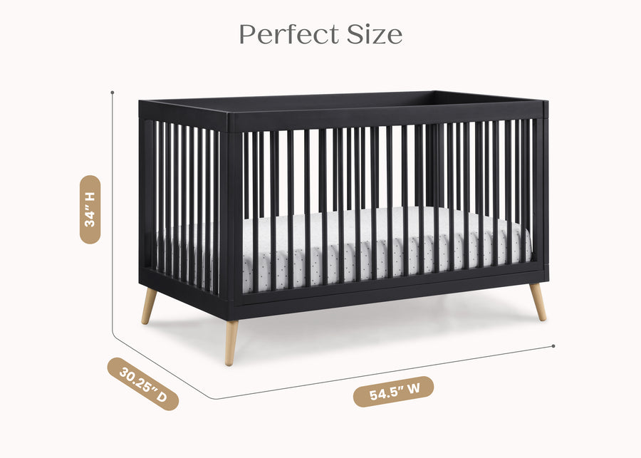 Midnight Grey with Natural (1372) 7-Jordan 4-in-1 Convertible Crib