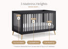 Midnight Grey with Natural (1372) 5-Jordan 4-in-1 Convertible Crib