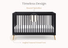Midnight Grey with Natural (1372) 6-Jordan 4-in-1 Convertible Crib
