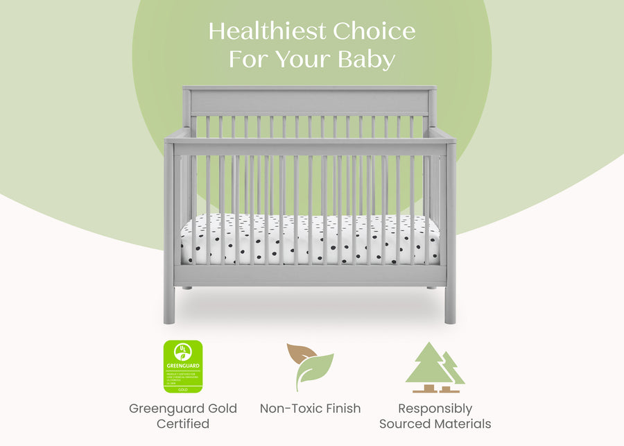 Grey (026) 4-Remy 6-in-1 Convertible Crib
