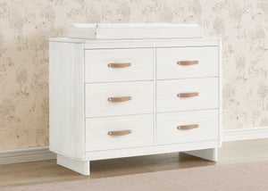 Antique White (1545) 2-babyGap Skye 6 Drawer Dresser with Interlocking Drawers
