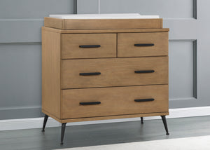 Sloane 4 Drawer Dresser with Changing Top Acorn with Matte Black (786) 0