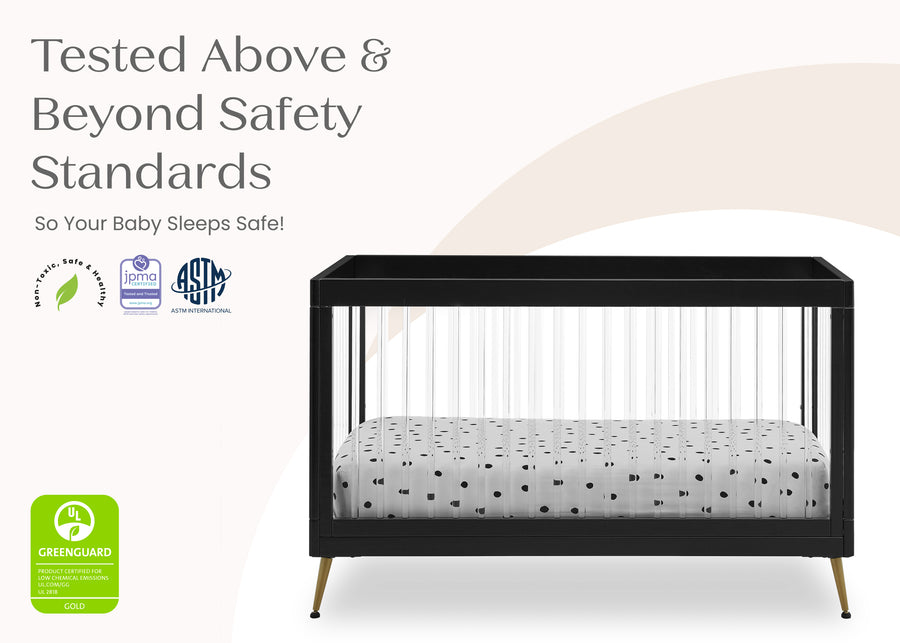 Ebony with Melted Bronze (1500) 24-Sloane 4-in-1 Acrylic Convertible Crib