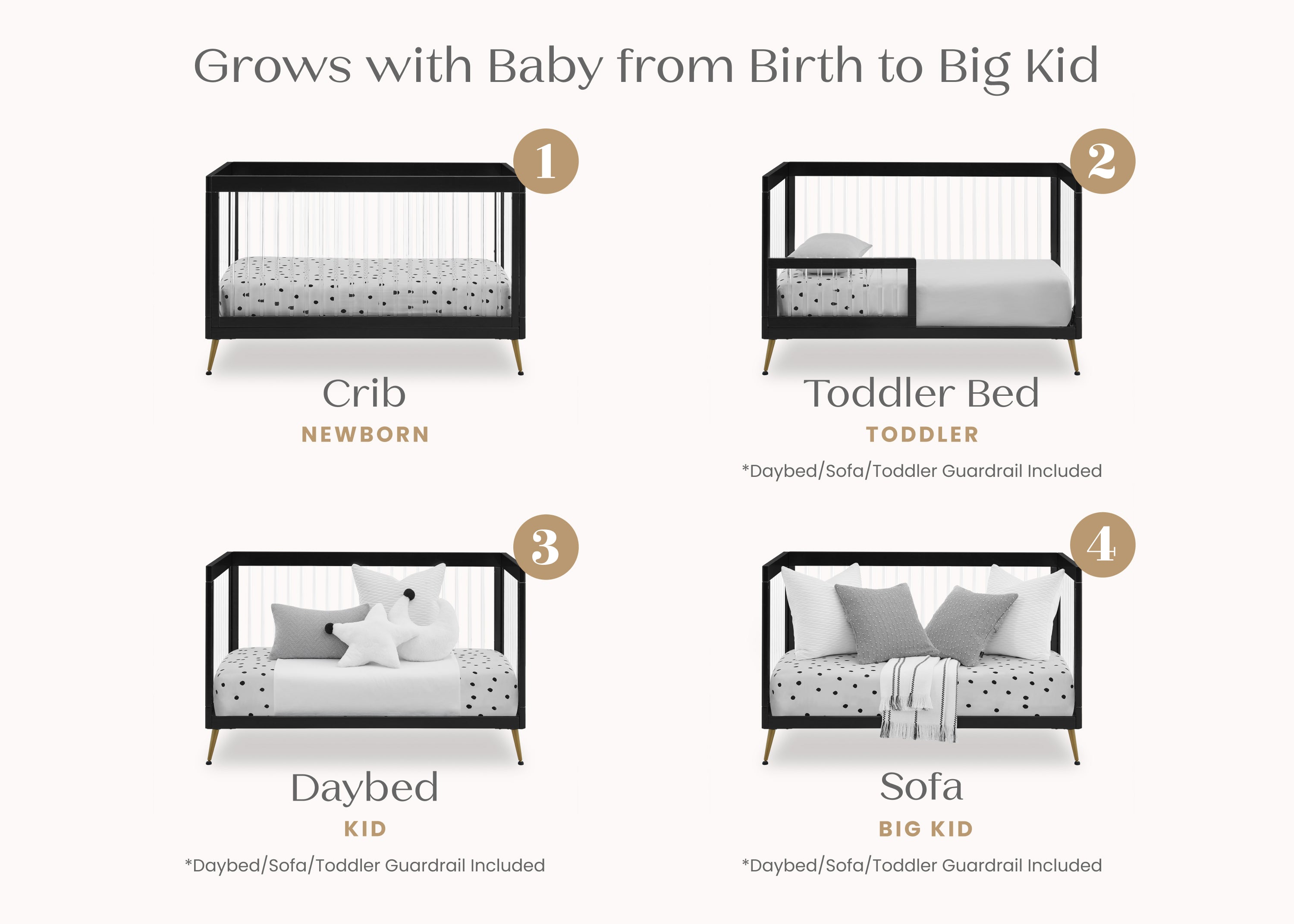 Sloane 4-in-1 Acrylic Crib - Delta Children