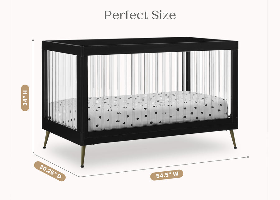 Ebony with Melted Bronze (1500) 23-Sloane 4-in-1 Acrylic Convertible Crib