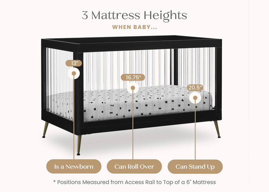 Ebony with Melted Bronze (1500) 21-Sloane 4-in-1 Acrylic Convertible Crib