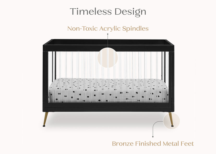 Ebony with Melted Bronze (1500) 22-Sloane 4-in-1 Acrylic Convertible Crib