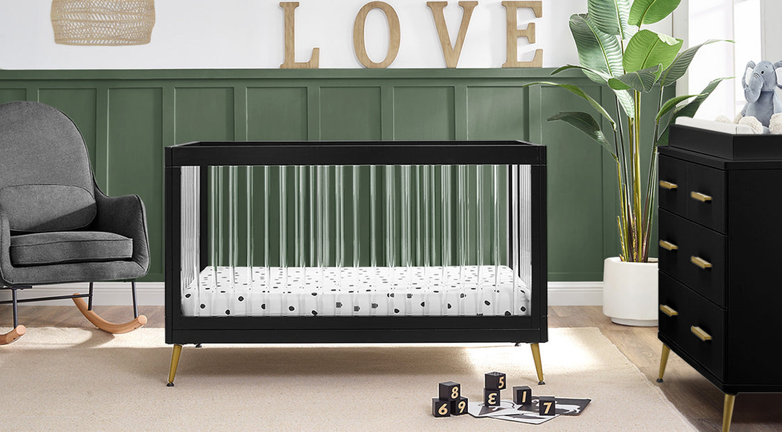 W133130 1500 Sloane 4in1 Crib Black Acrylic Bronze Lifestyle 35