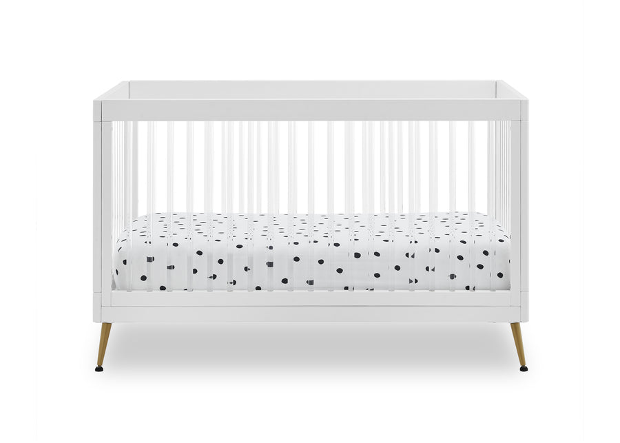 Bianca White with Melted Bronze (186) 9-Sloane 4-in-1 Acrylic Convertible Crib