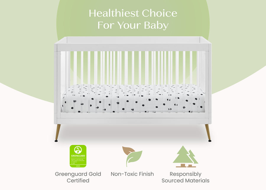 Bianca White with Melted Bronze (186) 4-Sloane 4-in-1 Acrylic Convertible Crib