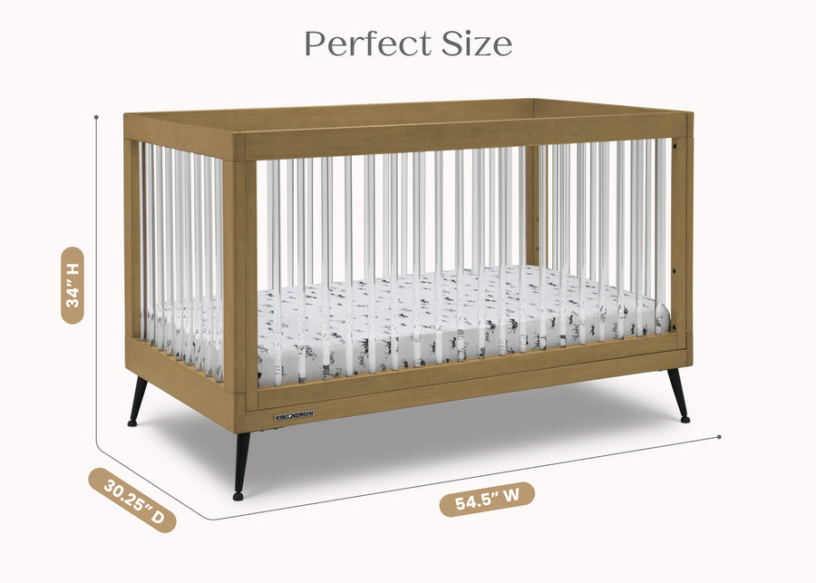 Acorn with Matte Black (786) 39-Sloane 4-in-1 Acrylic Convertible Crib