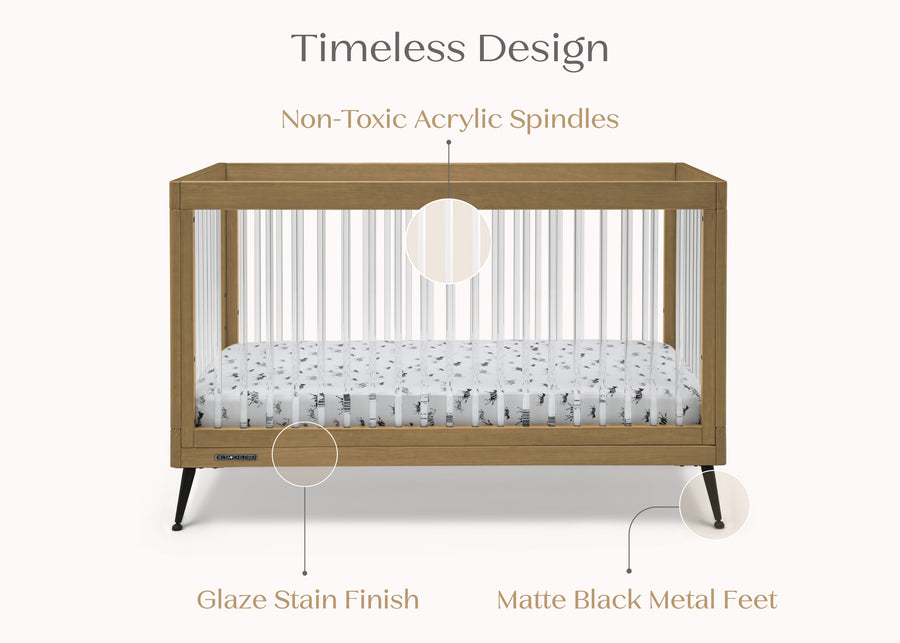 Acorn with Matte Black (786) 41-Sloane 4-in-1 Acrylic Convertible Crib