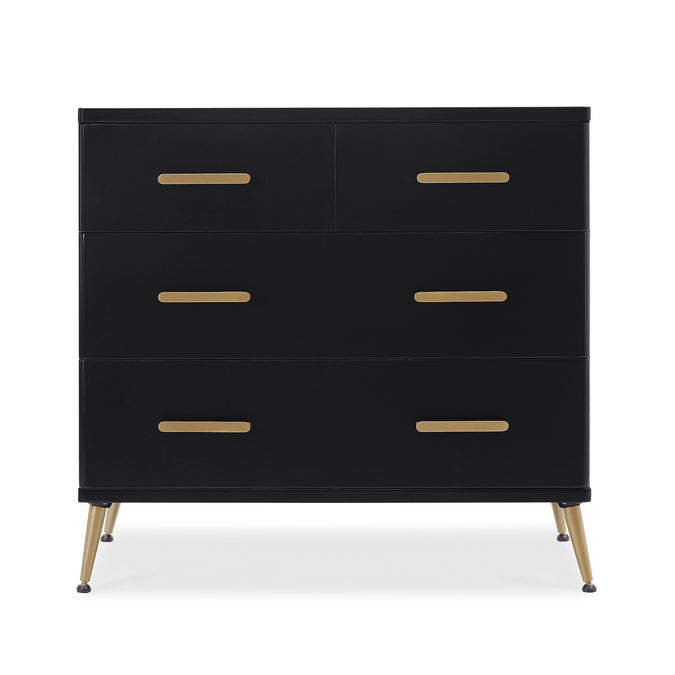 DCB: Ebony with Melted Bronze (1500) 11-Sloane 4 Drawer Dresser with Changing Top and Interlocking Drawers