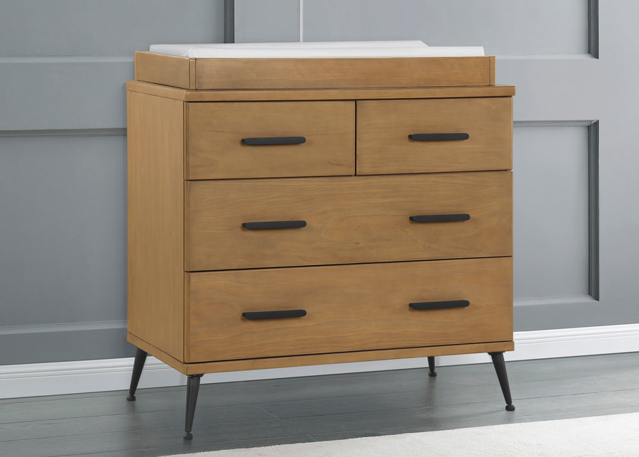 Acorn with Matte Black (786) 13-Sloane 4 Drawer Dresser with Changing Top and Interlocking Drawers