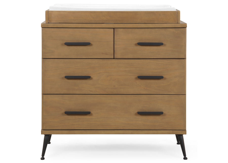 Acorn with Matte Black (786) 14-Sloane 4 Drawer Dresser with Changing Top and Interlocking Drawers