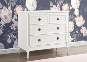 Bianca White (130) 1-Madeline 4 Drawer Dresser with Changing Top and Interlocking Drawers