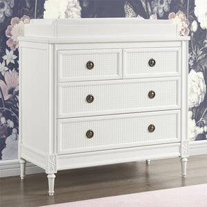Bianca White (130) 30-Madeline 4 Drawer Dresser with Changing Top and Interlocking Drawers