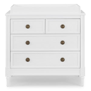 Bianca White (130) 15-Madeline 4 Drawer Dresser with Changing Top and Interlocking Drawers