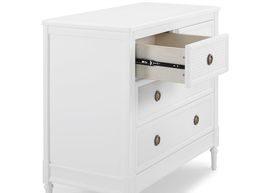Bianca White (130) 11-Madeline 4 Drawer Dresser with Changing Top and Interlocking Drawers