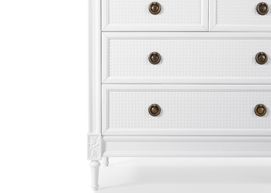 Bianca White (130) 13-Madeline 4 Drawer Dresser with Changing Top and Interlocking Drawers