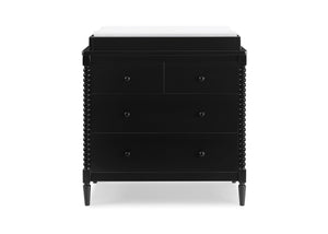 Black (001) 2-Saint 4 Drawer Dresser with Changing Top and Interlocking Drawers