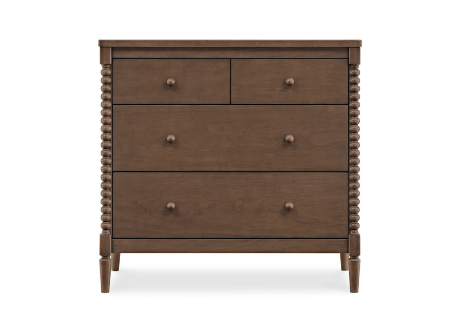 Teak Brown (1526) 3-Saint 4 Drawer Dresser with Changing Top and Interlocking Drawers