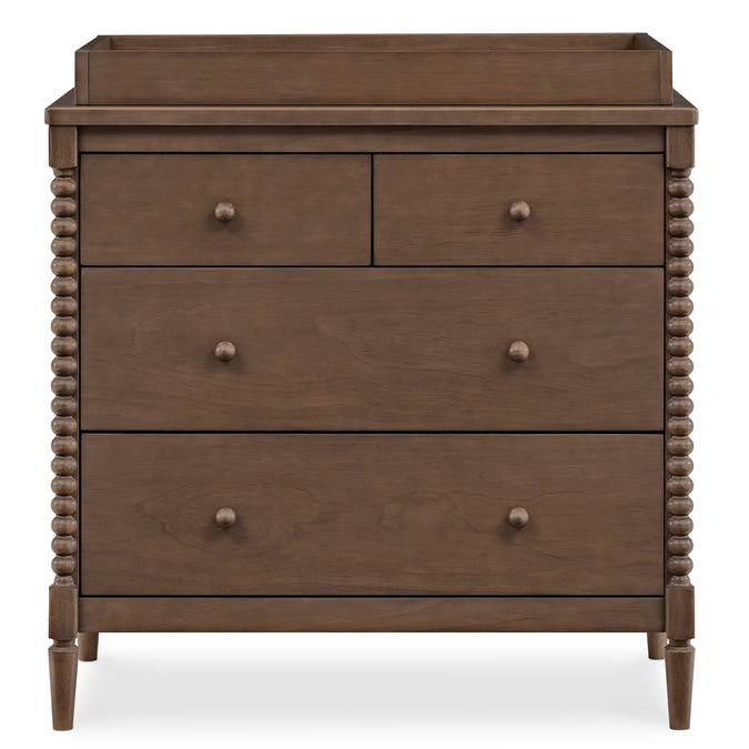 DCB: Teak Brown (1526) 8-Saint 4 Drawer Dresser with Changing Top and Interlocking Drawers
