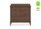 Teak Brown (1526) 2-Saint 4 Drawer Dresser with Changing Top and Interlocking Drawers