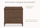 Teak Brown (1526) 3-Saint 4 Drawer Dresser with Changing Top and Interlocking Drawers