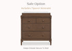 Teak Brown (1526) 7-Saint 4 Drawer Dresser with Changing Top and Interlocking Drawers