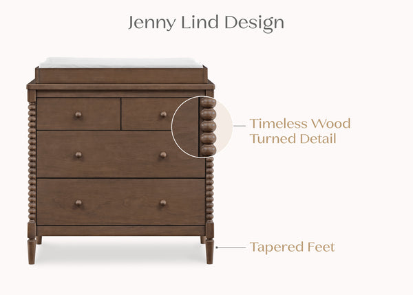 Saint 4 Drawer Dresser with Changing Top and Interlocking Drawers