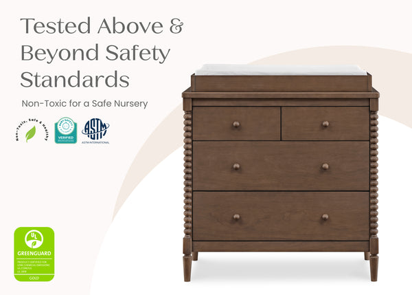 Delta Children Saint 4 Drawer Dresser with Changing Top - Teak Brown Delta Children Saint 4 Drawer Dresser with Changing Top - Teak Brown