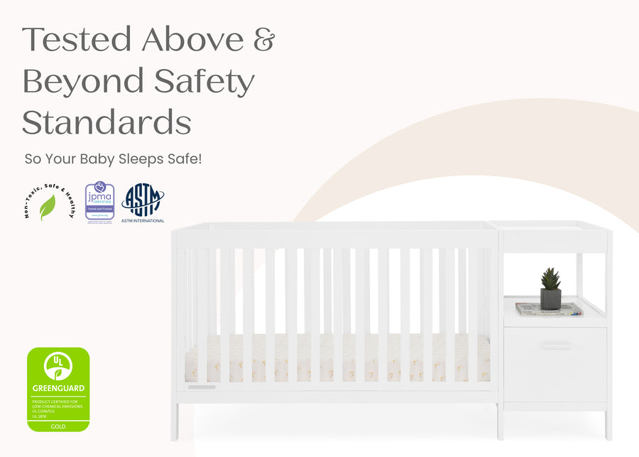 Bianca White (130) 8-Alice 5-in-1 Convertible Crib and Changer