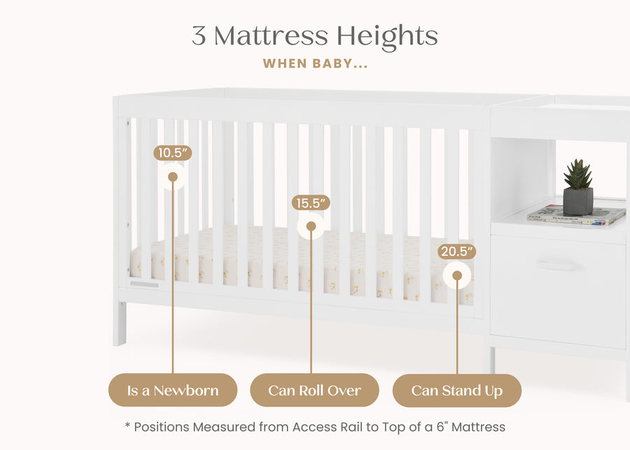 Bianca White (130) 5-Alice 5-in-1 Convertible Crib and Changer