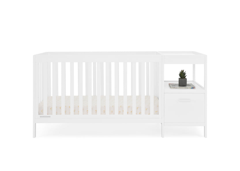 Delta Rib White Alice 5-in-1 Convertible Crib and Changer | Delta Children