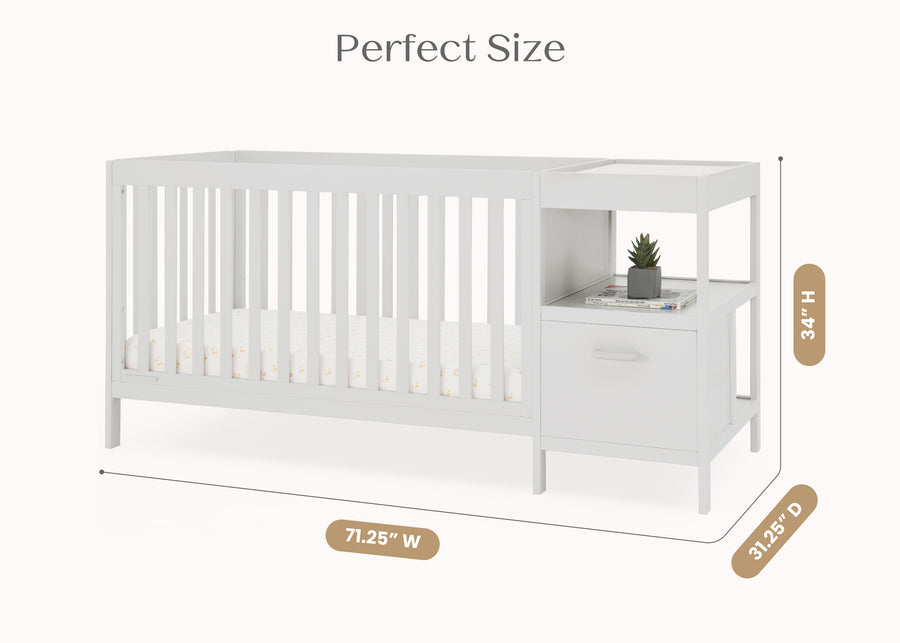 Moonstruck Grey (1351) 23-Alice 5-in-1 Convertible Crib and Changer