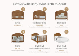 Chestnut (836) 4-Phoebe 6-in-1 Convertible Crib