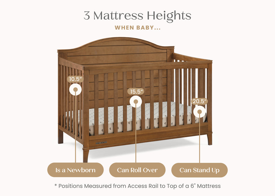 Chestnut (836) 5-Phoebe 6-in-1 Convertible Crib