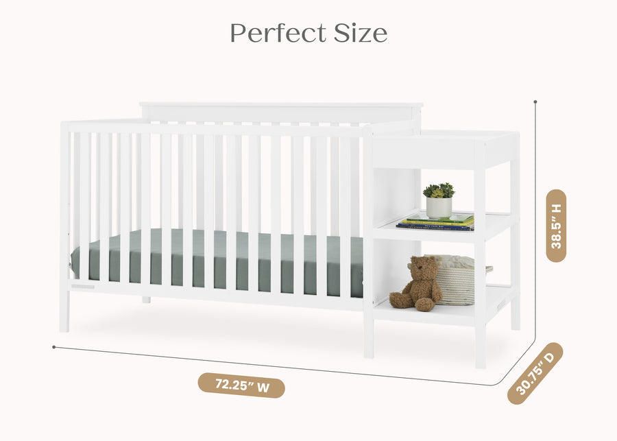 Bianca White (130) 23-Ellie 5-in-1 Convertible Crib and Changer