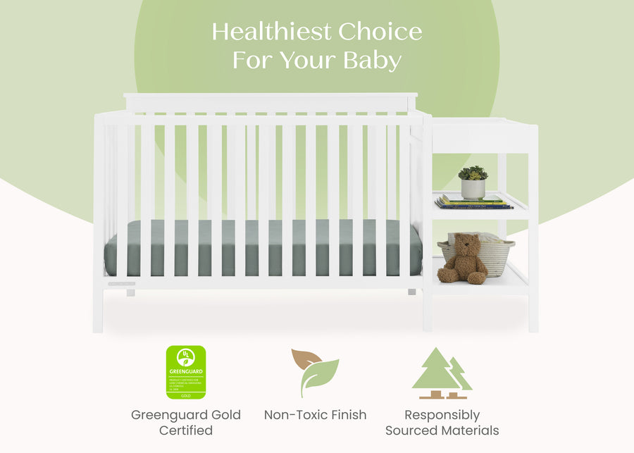 Bianca White (130) 20-Ellie 5-in-1 Convertible Crib and Changer