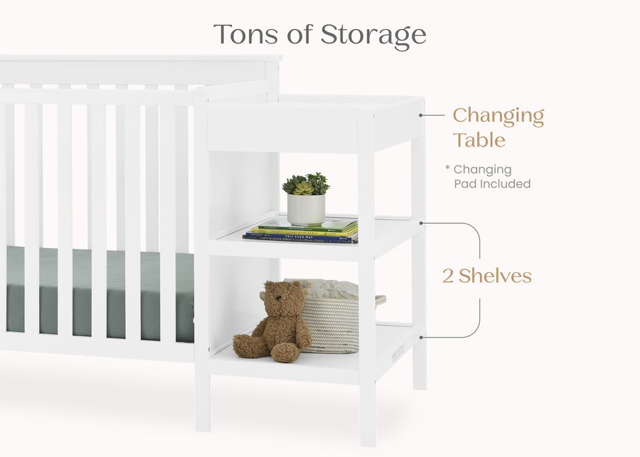 Bianca White (130) 22-Ellie 5-in-1 Convertible Crib and Changer