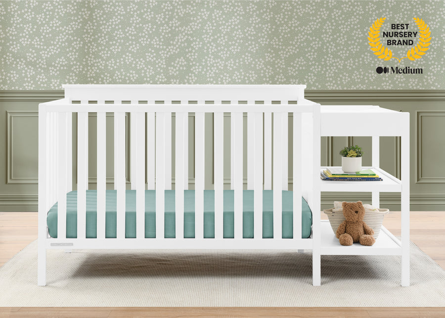 Bianca White (130) 18-Ellie 5-in-1 Convertible Crib and Changer