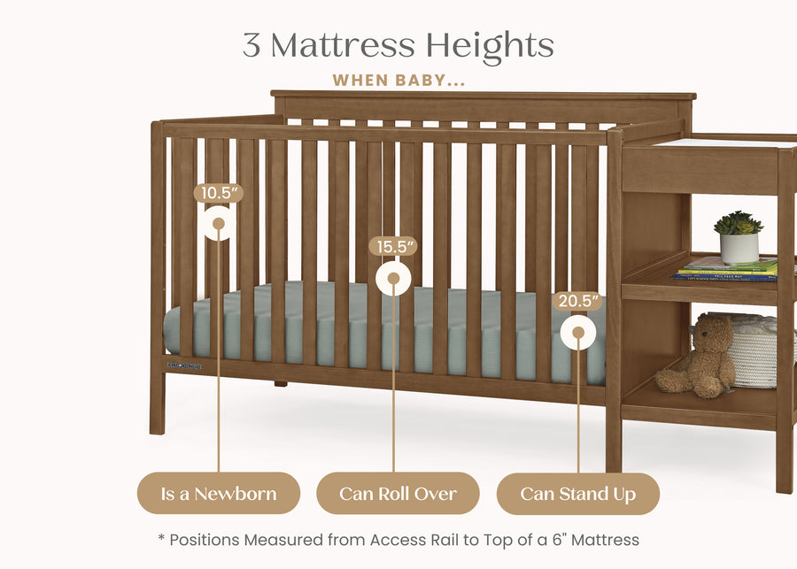Chestnut (836) 5-Ellie 5-in-1 Convertible Crib and Changer