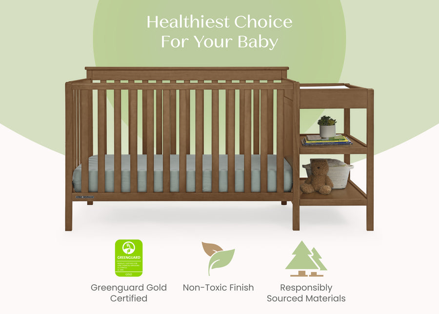 Chestnut (836) 4-Ellie 5-in-1 Convertible Crib and Changer