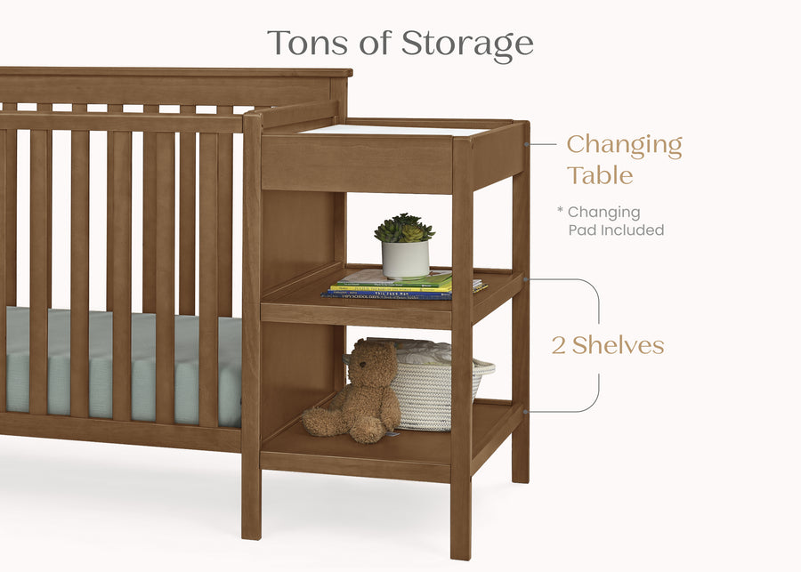 Chestnut (836) 6-Ellie 5-in-1 Convertible Crib and Changer