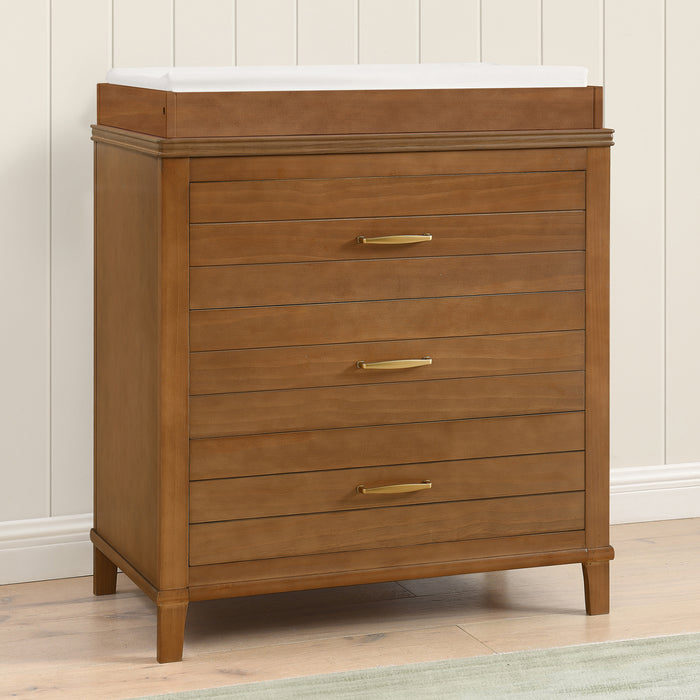W137430 836 Phoebe 3Drawer Dresser Chestnut Lifestyle 101 2-Phoebe 3 Drawer Dresser with Interlocking Drawers